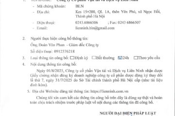 Công bố thông tin GCN Đăng ký doanh nghiệp thay đổi lần thứ 7